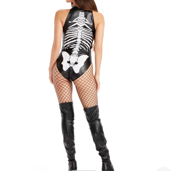 #99 Women's Sleeveless Sexy Skeleton
Bodysuit Costume Large - Picture 2 of 7